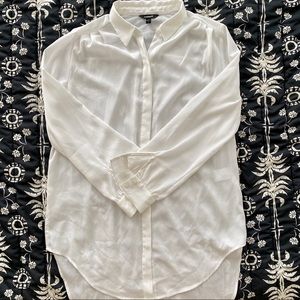 Express White Tunic Button Down